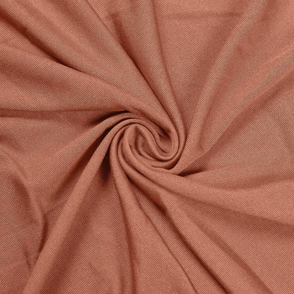 Stretch Spandex 96"x30" Rectangle Table Cover Terracotta (Rust) - Durable Form-Fitting Tablecloth