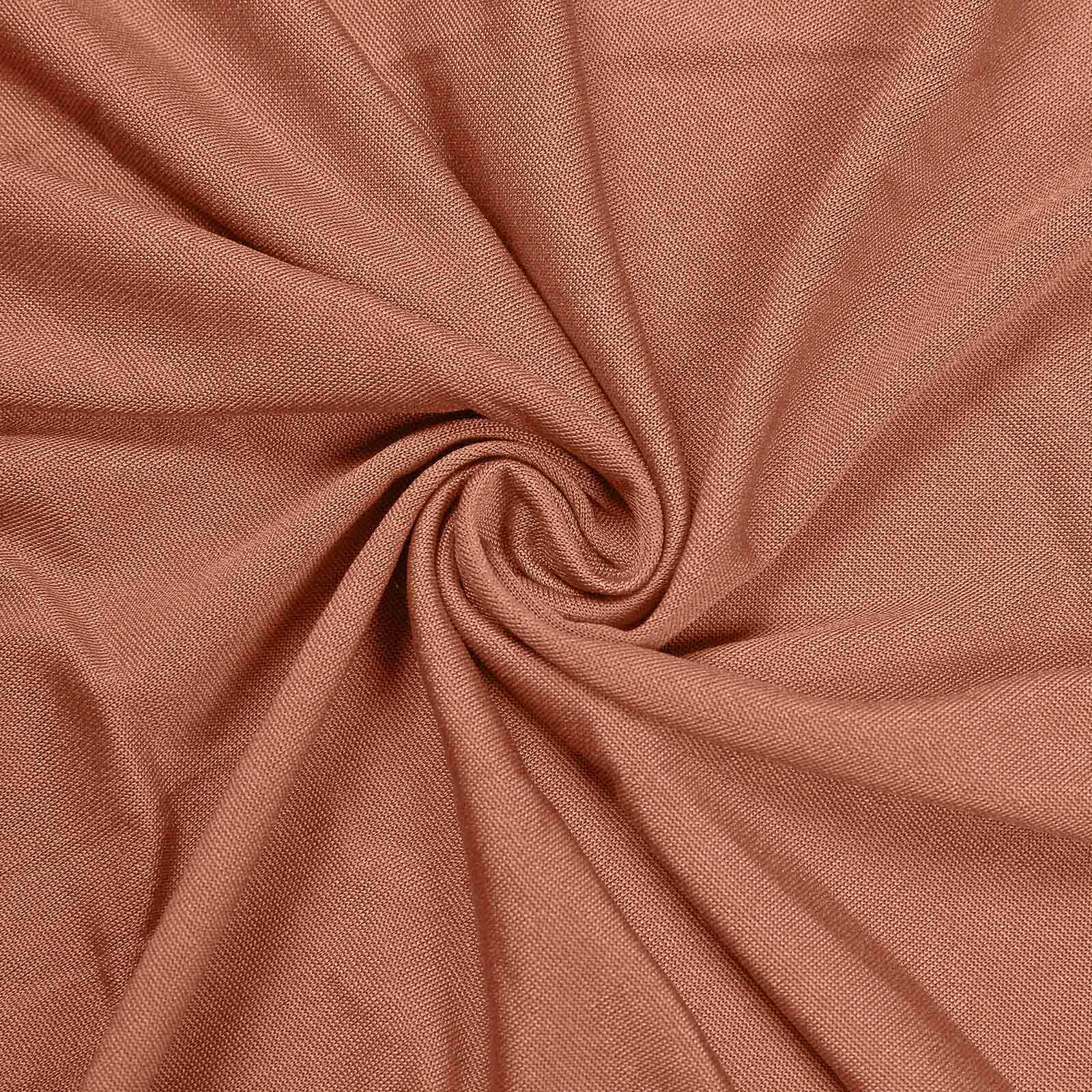 Stretch Spandex 96"x30" Rectangle Table Cover Terracotta (Rust) - Durable Form-Fitting Tablecloth