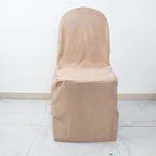 Polyester Slip On Banquet Chair Covers Nude - Stain-Resistant Reusable Durable Fabric