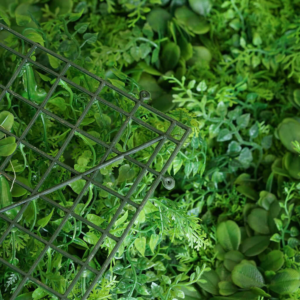 11 Sq ft. Green Boxwood Hedge Locust and Cypress Garden Wall Backdrop Mat - 4 Artificial Panels