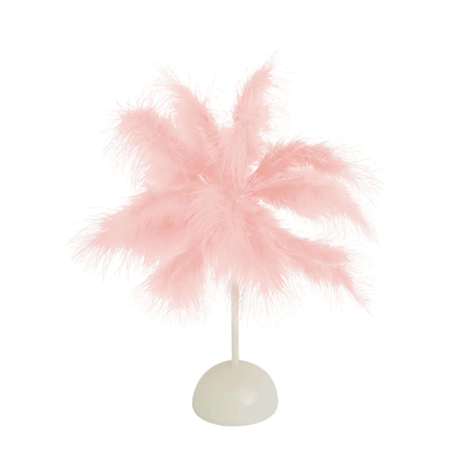 Table Lamp Feather Design Blush LED Battery Operated - Cordless Wedding Centerpiece 15" - Bell Racket Store