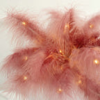 Table Lamp Feather Design Cinnamon Rose LED Battery Operated - Cordless Wedding Centerpiece 15" - Bell Racket Store