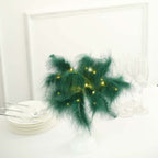 Table Lamp Feather Design Hunter Emerald Green LED Battery Operated - Cordless Wedding Centerpiece 15" - Bell Racket Store