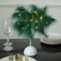 Table Lamp Feather Design Hunter Emerald Green LED Battery Operated - Cordless Wedding Centerpiece 15" - Bell Racket Store