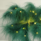 Table Lamp Feather Design Hunter Emerald Green LED Battery Operated - Cordless Wedding Centerpiece 15" - Bell Racket Store