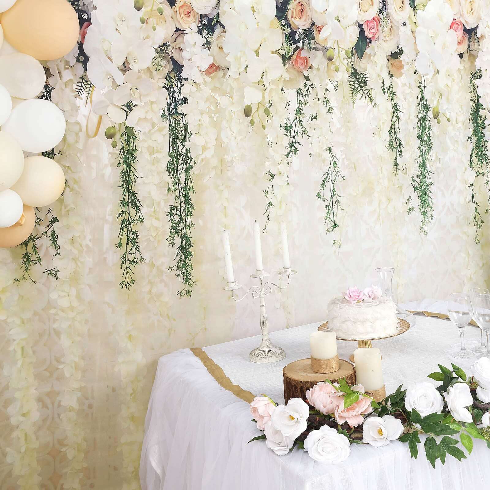 8ftx8ft White Rose and Flowers Floral Print Vinyl Photography Backdrop