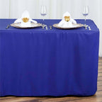 Fitted Polyester 72"x30" Rectangle Tablecloth Royal Blue - Durable and Easy to Maintain Table Cover