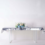 Metallic Foil Tablecloth Rectangle Silver - Decorative Disposable Table Cover 40"x90"