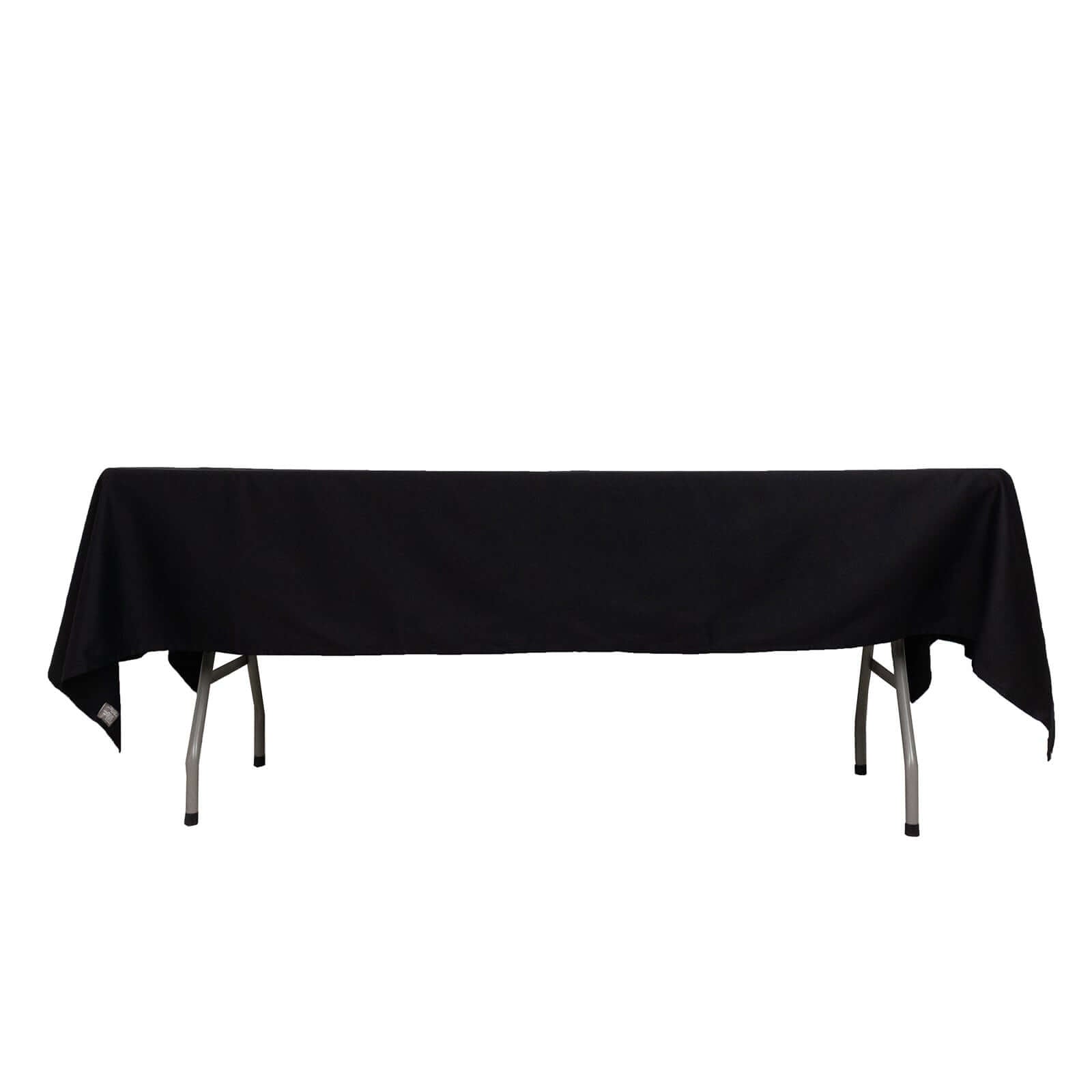 100% Cotton 60"x102" Rectangle Tablecloth Black Linen - Soft & Breathable Table Cover