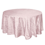 Taffeta 120" Round Tablecloth Blush - Seamless Accordion Crinkle Table Cover