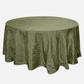 Taffeta 120" Round Tablecloth Dusty Sage Green - Seamless Accordion Crinkle Table Cover - Bell Racket Store