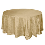 Taffeta 120" Round Tablecloth Gold - Seamless Accordion Crinkle Design for Stylish Occasions