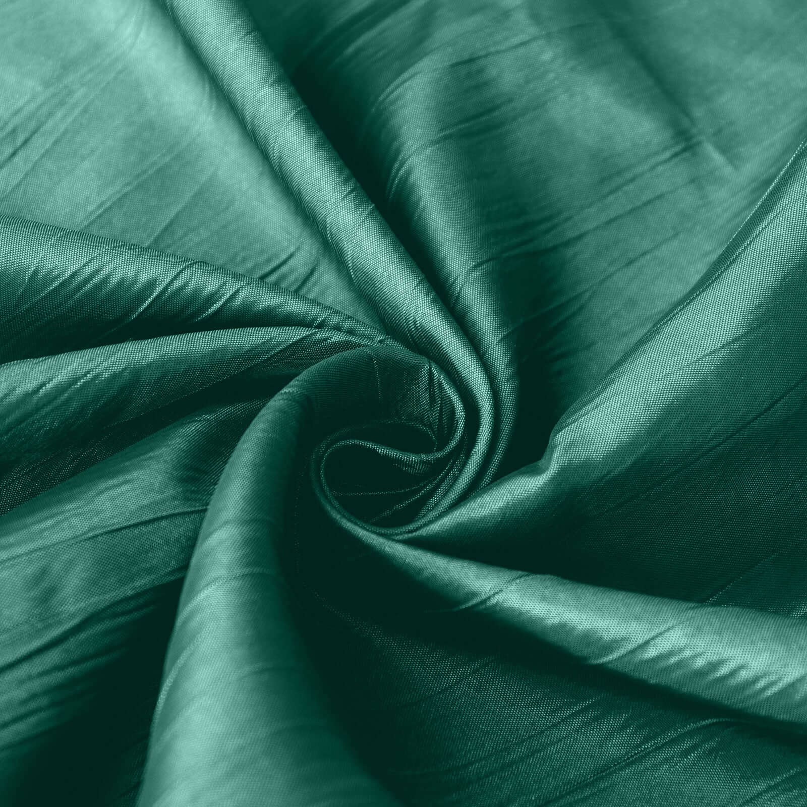 Taffeta 120" Round Tablecloth Hunter Emerald Green - Seamless Accordion Crinkle Table Cover - Bell Racket Store
