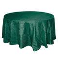 Taffeta 120" Round Tablecloth Hunter Emerald Green - Seamless Accordion Crinkle Table Cover - Bell Racket Store