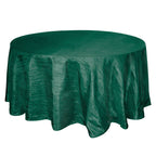 Taffeta 120" Round Tablecloth Hunter Emerald Green - Seamless Accordion Crinkle Table Cover - Bell Racket Store