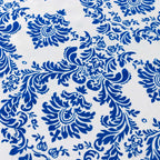 Taffeta 120" Round Tablecloth Royal Blue - Seamless Velvet Flocking Damask Table Cover - Bell Racket Store