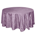 Taffeta 120" Round Tablecloth Violet Amethyst - Seamless Accordion Crinkle Table Cover - Bell Racket Store