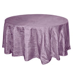 Taffeta 120" Round Tablecloth Violet Amethyst - Seamless Accordion Crinkle Table Cover - Bell Racket Store