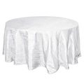 Taffeta 120" Round Tablecloth White - Seamless Accordion Crinkle Design for Stylish Occasions