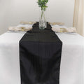 Taffeta 12"x108" Table Runner Black - Accordion Crinkle Design