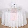 Taffeta 12"x108" Table Runner Blush - Accordion Crinkle Design