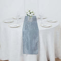 Taffeta 12"x108" Table Runner Dusty Blue - Accordion Crinkle Design