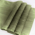 Taffeta 12"x108" Table Runner Dusty Sage Green - Accordion Crinkle Design - Bell Racket Store