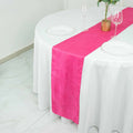 Taffeta 12"x108" Table Runner Fuchsia - Accordion Crinkle Design