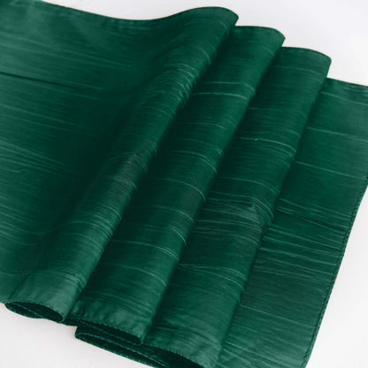 Taffeta 12"x108" Table Runner Hunter Emerald Green - Accordion Crinkle Design - Bell Racket Store