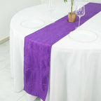 Taffeta 12"x108" Table Runner Purple - Accordion Crinkle Design