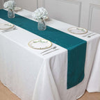 Taffeta 12"x108" Table Runner Teal - Accordion Crinkle Design - Bell Racket Store