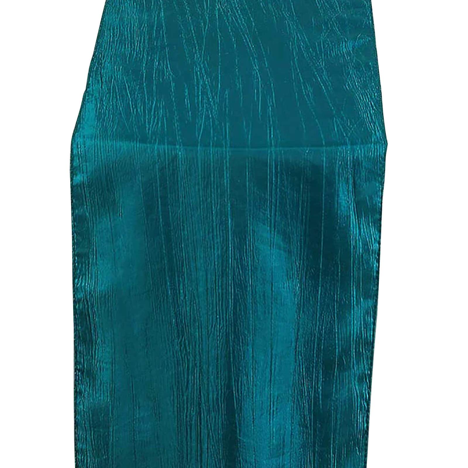 Taffeta 12"x108" Table Runner Teal - Accordion Crinkle Design - Bell Racket Store
