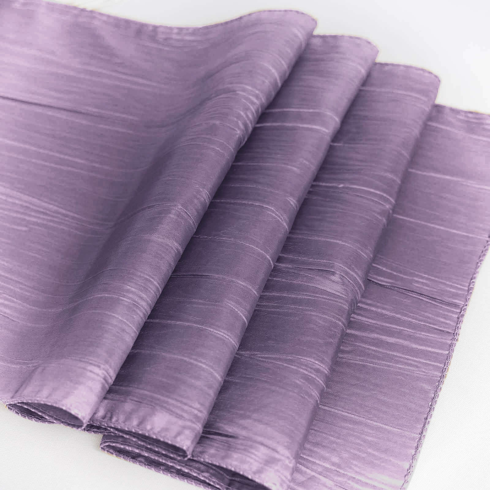 Taffeta 12"x108" Table Runner Violet Amethyst - Accordion Crinkle Design - Bell Racket Store