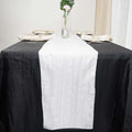 Taffeta 12"x108" Table Runner White - Accordion Crinkle Design for Modern Gatherings