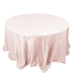 Taffeta 132" Round Tablecloth Blush - Seamless Accordion Crinkle Table Cover