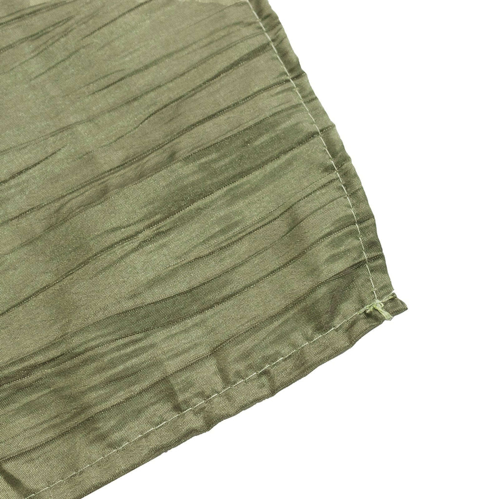 Taffeta 132" Round Tablecloth Dusty Sage Green - Seamless Accordion Crinkle Table Cover - Bell Racket Store