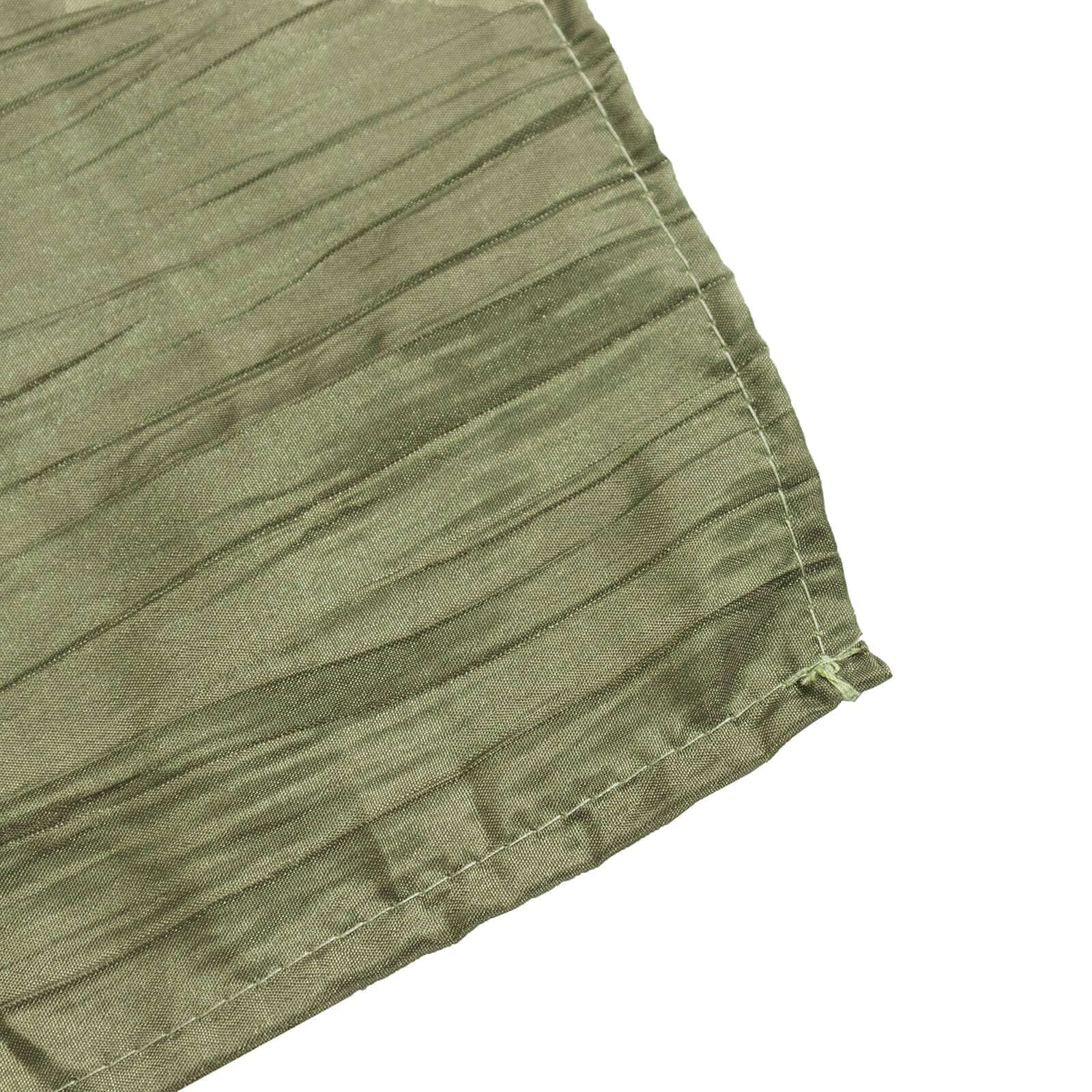 Taffeta 132" Round Tablecloth Dusty Sage Green - Seamless Accordion Crinkle Table Cover - Bell Racket Store