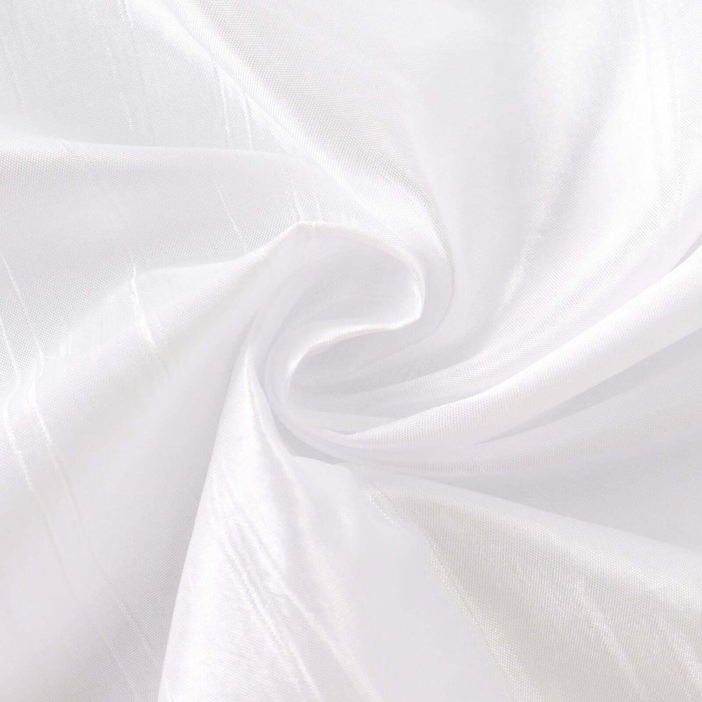 Taffeta 132" Round Tablecloth White - Seamless Accordion Crinkle Design for Exquisite Occasions - Bell Racket Store