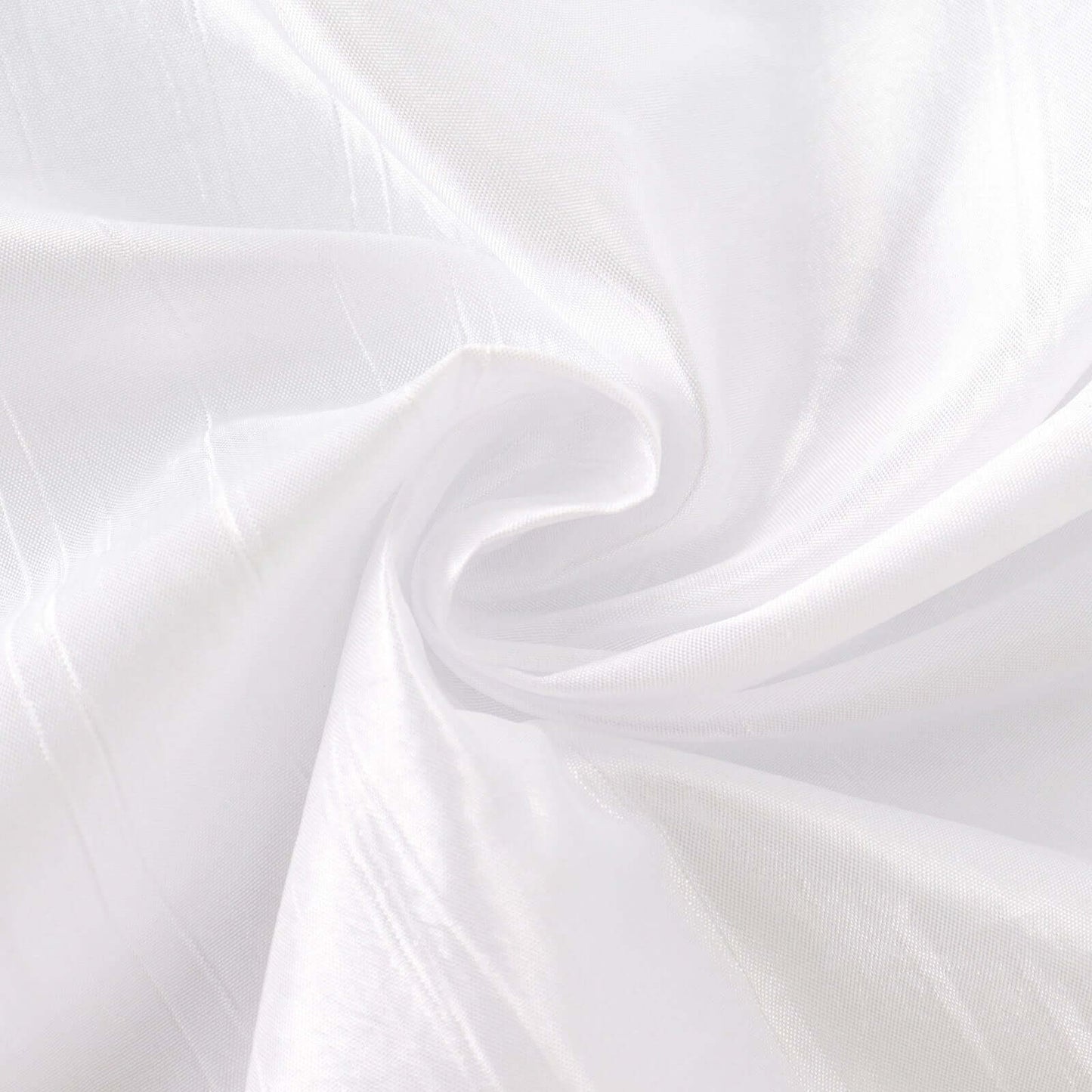 Taffeta 132" Round Tablecloth White - Seamless Accordion Crinkle Design for Exquisite Occasions - Bell Racket Store