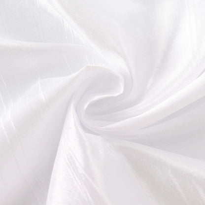Taffeta 132" Round Tablecloth White - Seamless Accordion Crinkle Design for Exquisite Occasions - Bell Racket Store