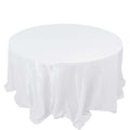 Taffeta 132" Round Tablecloth White - Seamless Accordion Crinkle Design for Exquisite Occasions - Bell Racket Store