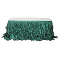 Taffeta 14ft Table Skirt Hunter Emerald Green - Cascading Curly Willow Style Table Cover - Bell Racket Store
