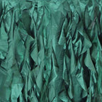 Taffeta 14ft Table Skirt Hunter Emerald Green - Cascading Curly Willow Style Table Cover - Bell Racket Store