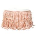 Taffeta 17ft Table Skirt Blush - Cascading Curly Willow Style Table Cover