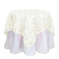Taffeta 54"x54" Table Overlay Square Tablecloth Ivory 3D Leaf Petal Table Cover