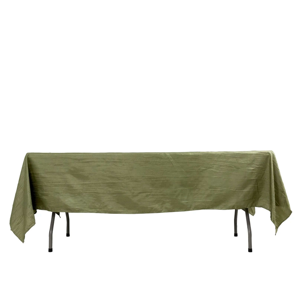 Taffeta 60"x102" Rectangle Tablecloth Dusty Sage Green - Accordion Crinkle Table Cover - Bell Racket Store