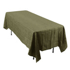 Taffeta 60"x102" Rectangle Tablecloth Dusty Sage Green - Accordion Crinkle Table Cover - Bell Racket Store