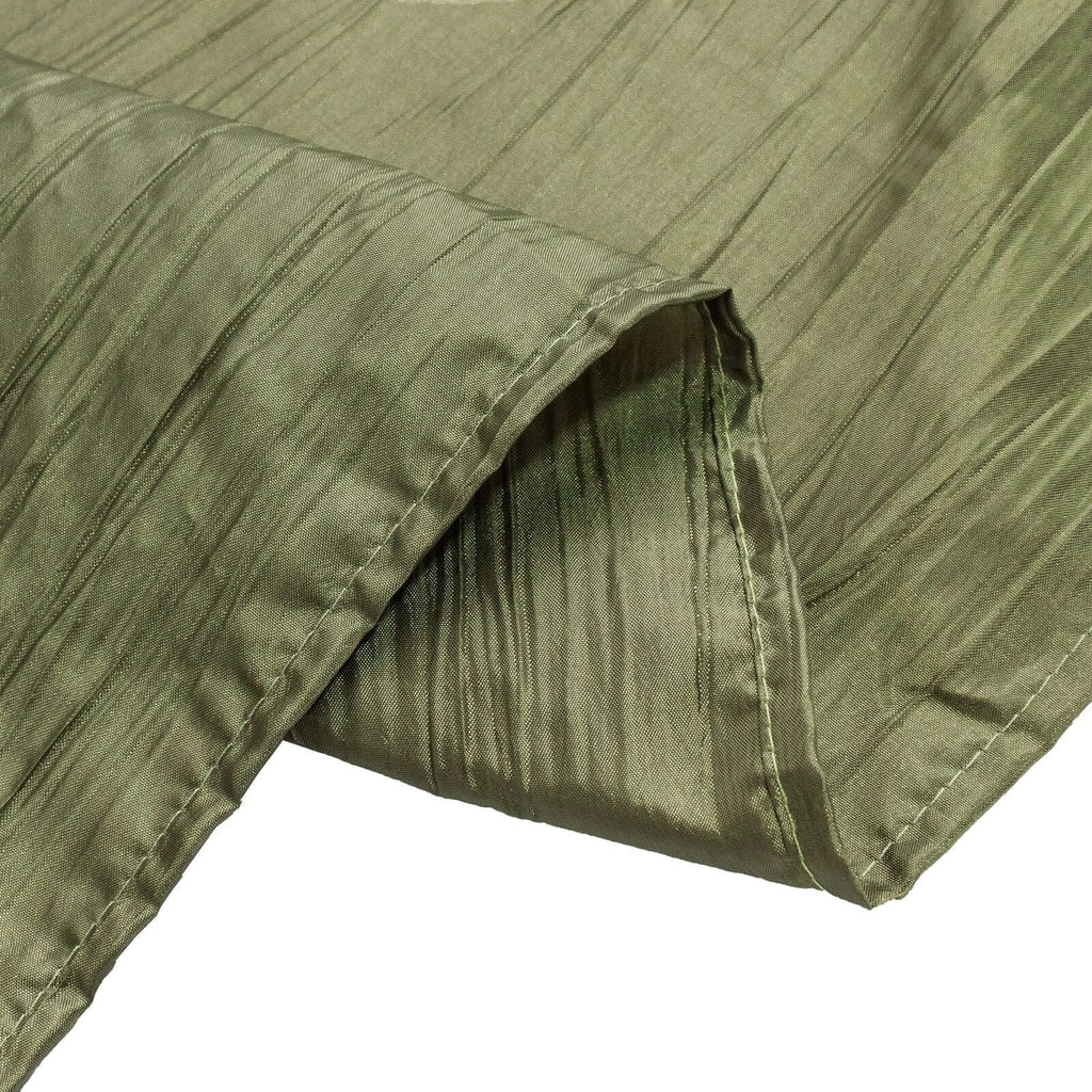 Taffeta 60"x102" Rectangle Tablecloth Dusty Sage Green - Accordion Crinkle Table Cover - Bell Racket Store