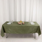Taffeta 60"x102" Rectangle Tablecloth Dusty Sage Green - Accordion Crinkle Table Cover - Bell Racket Store