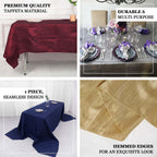 Taffeta 60"x102" Rectangle Tablecloth Dusty Sage Green - Accordion Crinkle Table Cover - Bell Racket Store